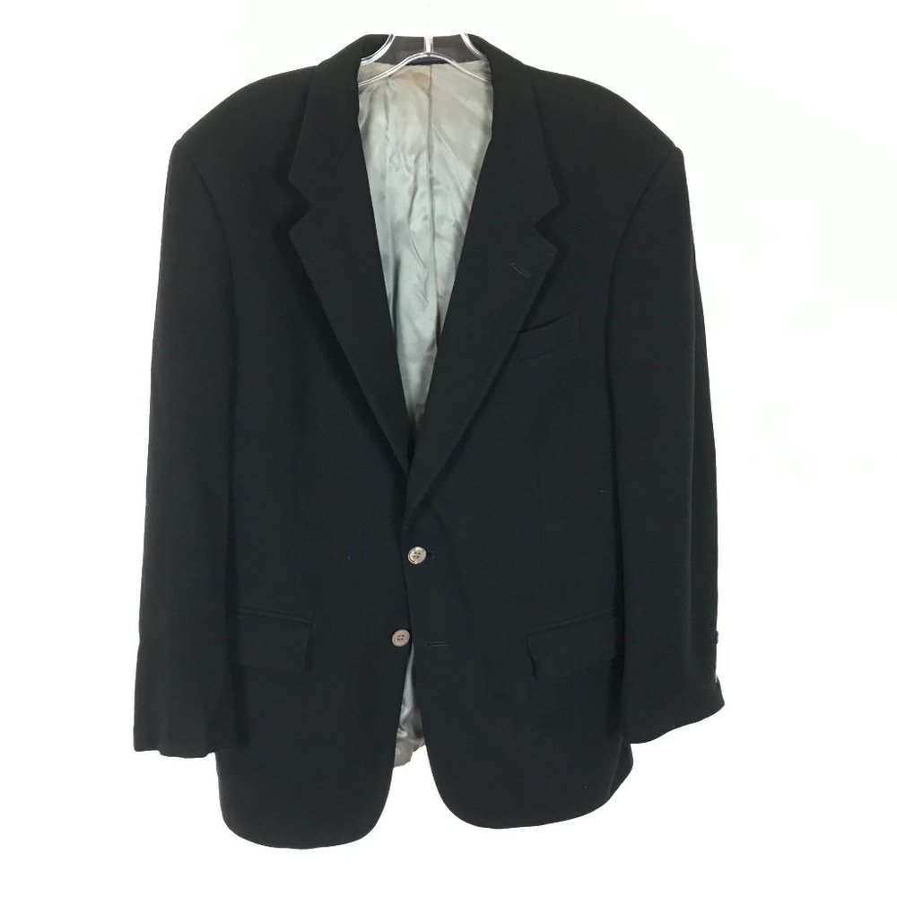 Mens Size 43 Burberrys Black Vintage Pure Mongolian Cashmere Blazer Jacket